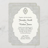 Einladung zur Hochzeit von Vintag Black and Cream (Vorne/Hinten)