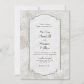 Einladung zur Hochzeit von Vintagem grauem Stein (Vorderseite)