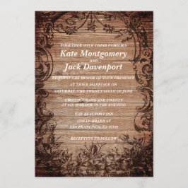 Einladung zur Hochzeit von Vintagem Holz