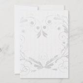 Einladung zur Hochzeit von Vintagen Blumen in Schw (Rückseite)