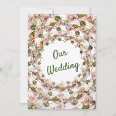 Einladung zur Hochzeit von Vintagen Blumenkranken (Rückseite)