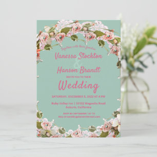 Einladung zur Hochzeit von Vintagen Blumenkranken