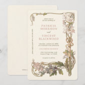 Einladung zur Hochzeit von Vintagen Columbinen-Rah (Vorne/Hinten)