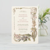 Einladung zur Hochzeit von Vintagen Columbinen-Rah (Stehend Vorderseite)