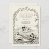 Einladung zur Hochzeit von Vintagen Cupid-Lieben (Vorne/Hinten)