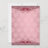 Einladung zur Hochzeit von Vintagen floralen Damas (Rückseite)