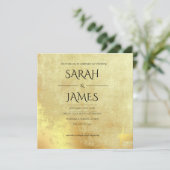 Einladung zur Hochzeit von Vintagen Goldtexturen (Stehend Vorderseite)