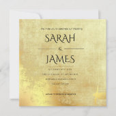 Einladung zur Hochzeit von Vintagen Goldtexturen (Vorderseite)