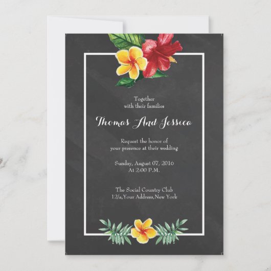 Einladung zur Hochzeit von Vintagen Halbpension (Vorderseite)