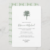 Einladung zur Hochzeit von Vintagen Palmen (Vorne/Hinten)