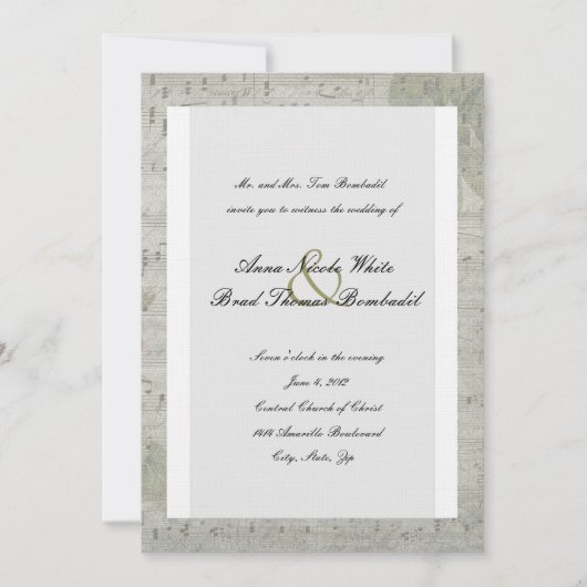 Einladung zur Hochzeit von Vintagen Rose (Vorderseite)