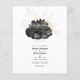 Einladung zur Hochzeit von Vintagen Schwarz-Gold-B Flyer