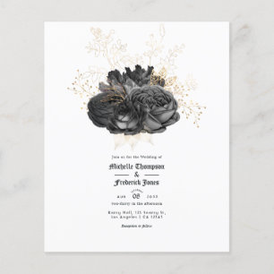 Einladung zur Hochzeit von Vintagen Schwarz-Gold-B Flyer