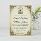 Einladung zur Hochzeit von Vintagen Shabby Chicen (Stehend Vorderseite)