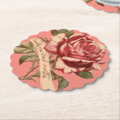 Einladung zur Hochzeit von Vintager Rosa Ribbon Untersetzer (angewinkelt)