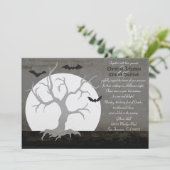 Einladung zur Hochzeit von Vollmond und Fledermäus (Stehend Vorderseite)
