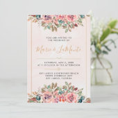 Einladung zur Hochzeit von Wasserfarben (Stehend Vorderseite)