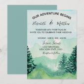 Einladung zur Hochzeit von Wasserfarben (Vorne/Hinten)