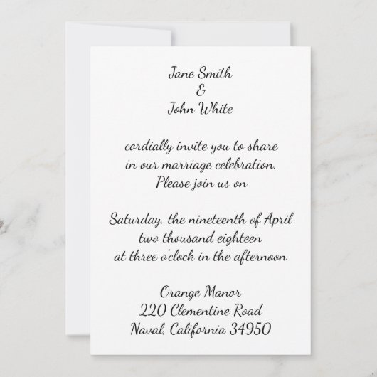 Einladung zur Hochzeit von Wasserfarben (Rückseite)