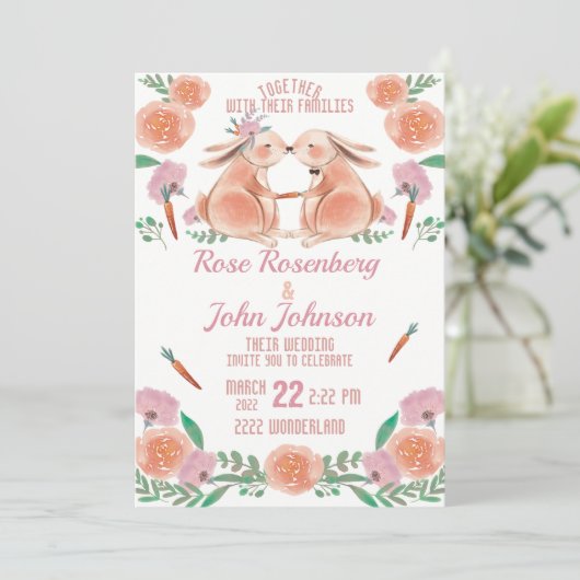 Einladung zur Hochzeit von Wasserfarben (Stehend Vorderseite)