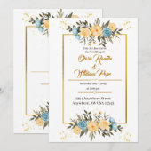 Einladung zur Hochzeit von Wasserfarben (Vorne/Hinten)