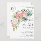 Einladung zur Hochzeit von Wasserfarben (Vorne/Hinten)