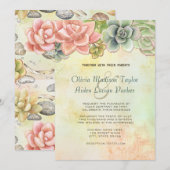 Einladung zur Hochzeit von Wasserfarben (Vorne/Hinten)