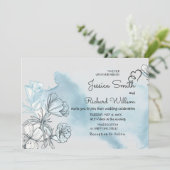 Einladung zur Hochzeit von Wasserfarben (Stehend Vorderseite)