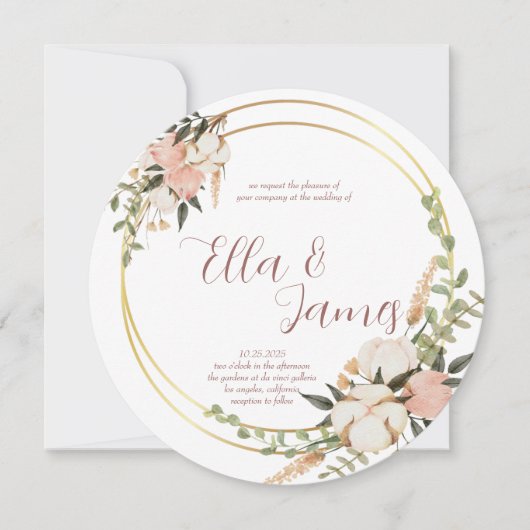 Einladung zur Hochzeit von Wasserfarben (Vorderseite)