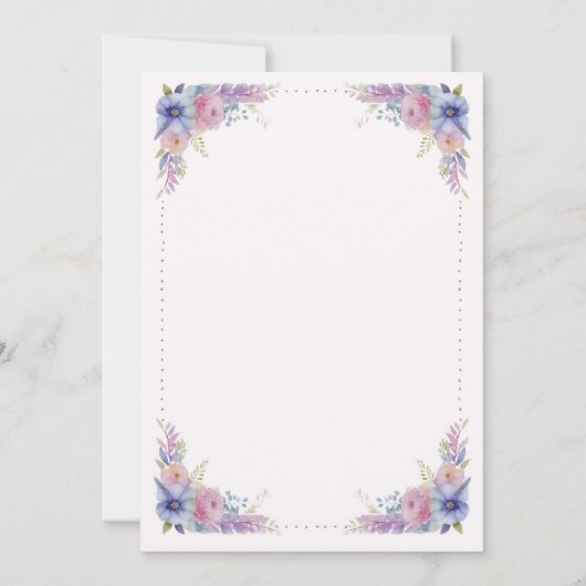 Einladung zur Hochzeit von Wasserfarben (Rückseite)