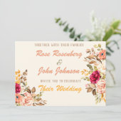 Einladung zur Hochzeit von Wasserfarben (Stehend Vorderseite)