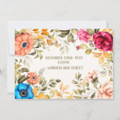 Einladung zur Hochzeit von Wasserfarben (Rückseite)