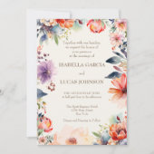 Einladung zur Hochzeit von Wasserfarben (Vorderseite)