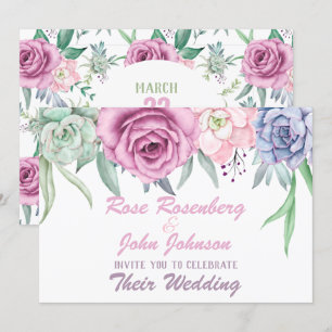 Einladung zur Hochzeit von Wasserfarben