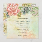 Einladung zur Hochzeit von Wasserfarben (Vorne/Hinten)