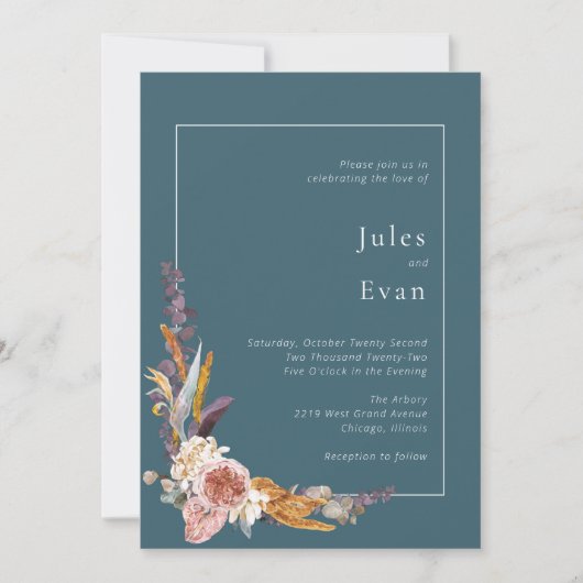 Einladung zur Hochzeit von Wasserfarben (Vorderseite)