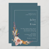 Einladung zur Hochzeit von Wasserfarben (Vorne/Hinten)