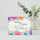 Einladung zur Hochzeit von Wasserfarben Postkarte (Stehend Vorderseite)