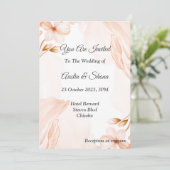 Einladung zur Hochzeit von Wasserfarben, rosa (Stehend Vorderseite)