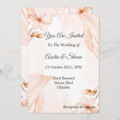 Einladung zur Hochzeit von Wasserfarben, rosa (Vorne/Hinten)