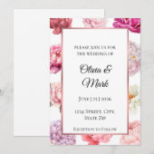 Einladung zur Hochzeit von Wasserfarben | Rotgold (Vorne/Hinten)