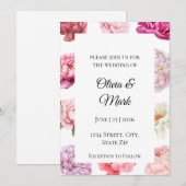 Einladung zur Hochzeit von Wasserfarben | Rotgold (Vorne/Hinten)