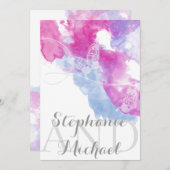 Einladung zur Hochzeit von Watercolor Butterfly Ra (Vorne/Hinten)