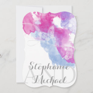 Einladung zur Hochzeit von Watercolor Butterfly Ra