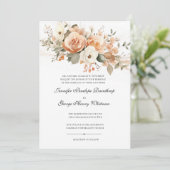 Einladung zur Hochzeit von weichem Pfirsich (Stehend Vorderseite)