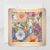 Einladung zur Hochzeit von weichgestrichenen Blume (Rückseite)