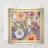 Einladung zur Hochzeit von weichgestrichenen Blume (Rückseite)