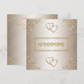 Einladung zur Hochzeit von Weiß mit Gold Trims (Vorne/Hinten)