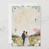 Einladung zur Hochzeit von Weiß und Grün (Rückseite)