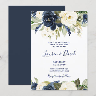 Einladung zur Hochzeit von Weiß und Marine